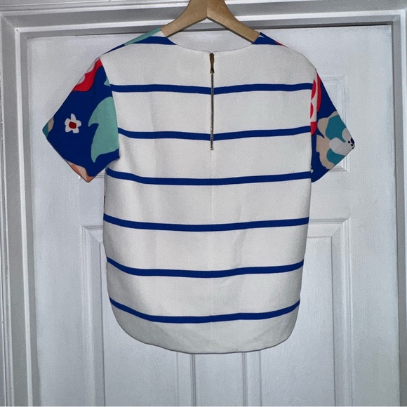 🟣4/$20 Kate Spade Short Sleeve Floral Ramona Blouse Top 0 - Picture 5 of 5